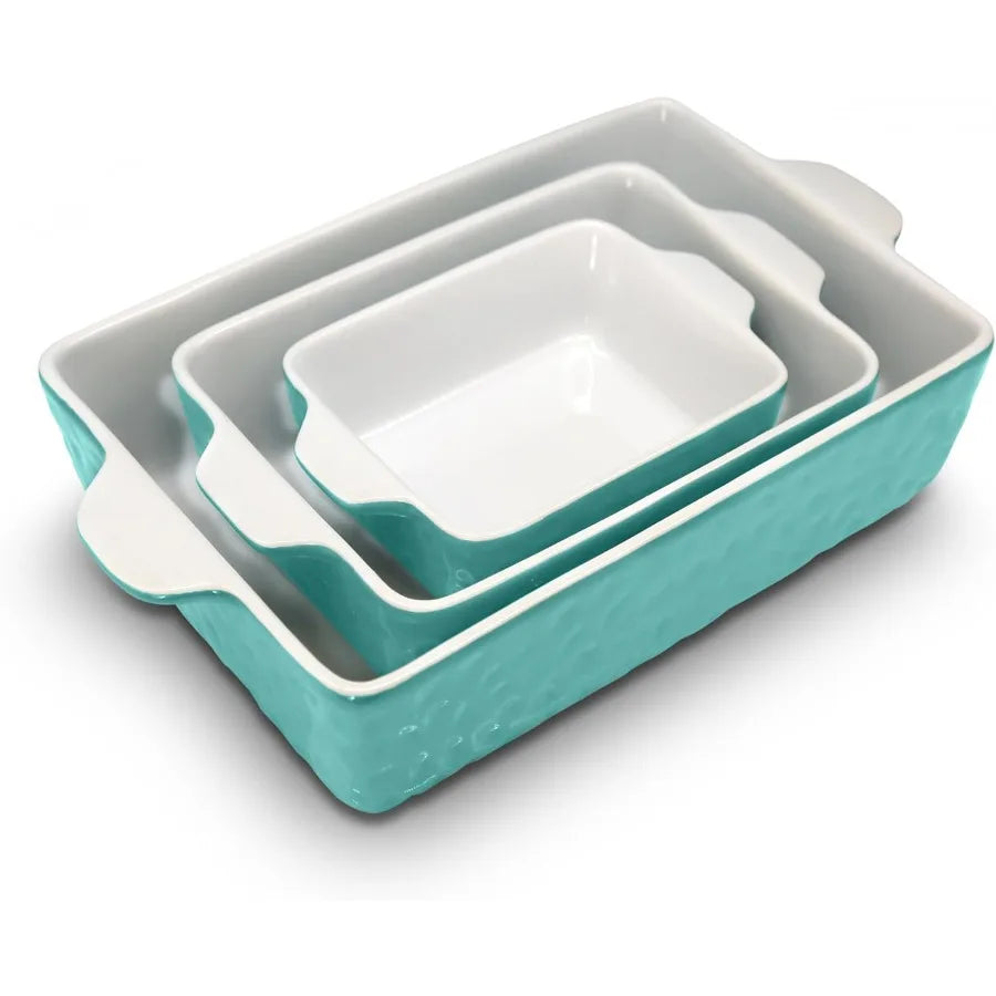 3-Piece Nonstick Ceramic Bakeware Set — PFOA/PFOS/PTFE-Free, Oven-Safe to 446°F