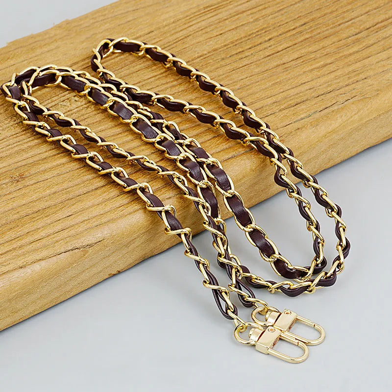 120cm Purse Chain Strap Crossbody Handbag Chains Replacement Leather Shoulder Bag Chain Straps Diy Women Girl Bag Part Accessory