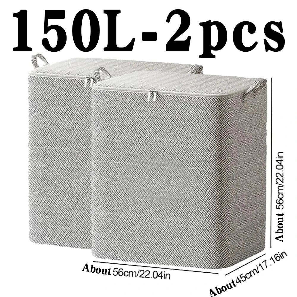 Foldable Closet Storage Bag with Zipper — Dust-Proof Quilt & Comforter Organizer Bin