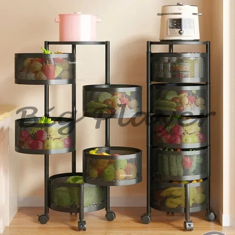 Rolling Kitchen Storage Cart with Wheels — Multi-Tier Organizer for Kitchen, Bathroom & Office