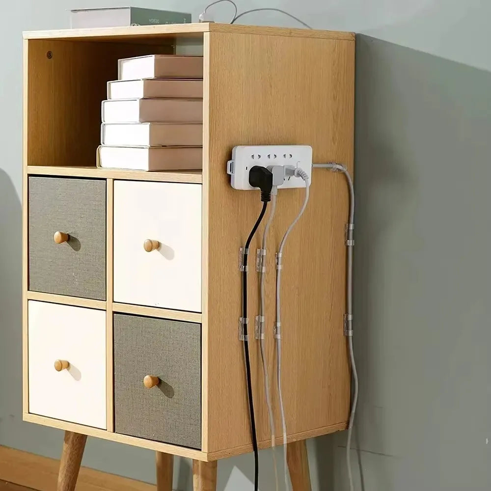 Desktop Cable Clips 3-Pack — Cord Holder for USB & Charging Cables, Office Desk Organizer