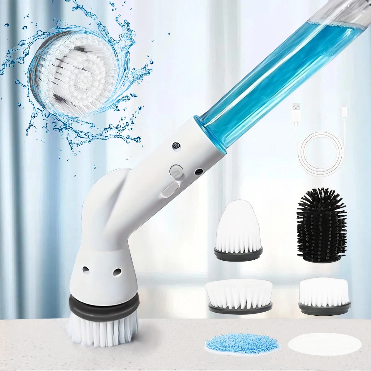 Cordless Electric Spin Scrubber — Rechargeable Power Cleaner for Bathroom, Tile & Car