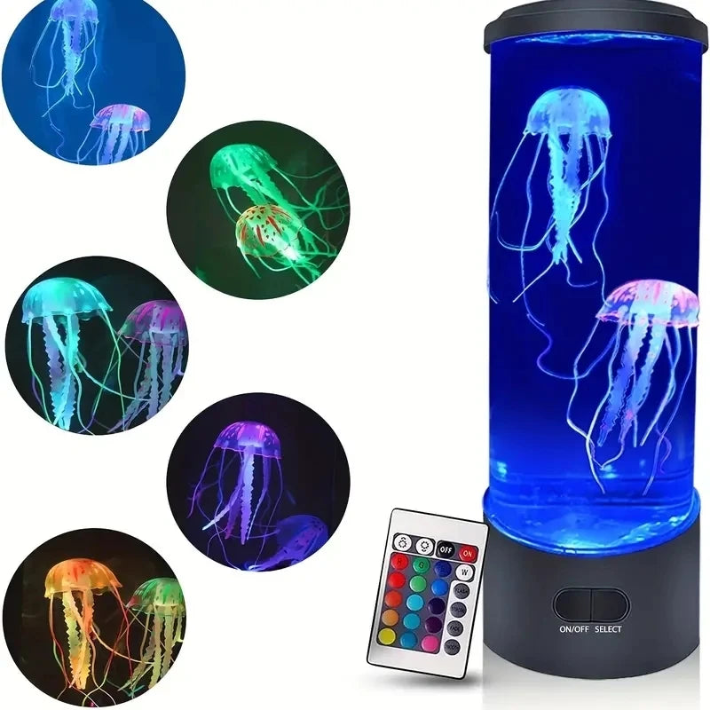 LED Jellyfish Night Light — Colorful Atmosphere Lamp with Remote Control