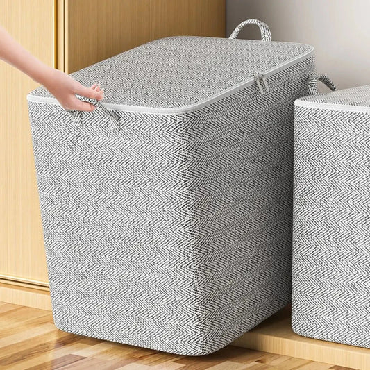 Foldable Closet Storage Bag with Zipper — Dust-Proof Quilt & Comforter Organizer Bin