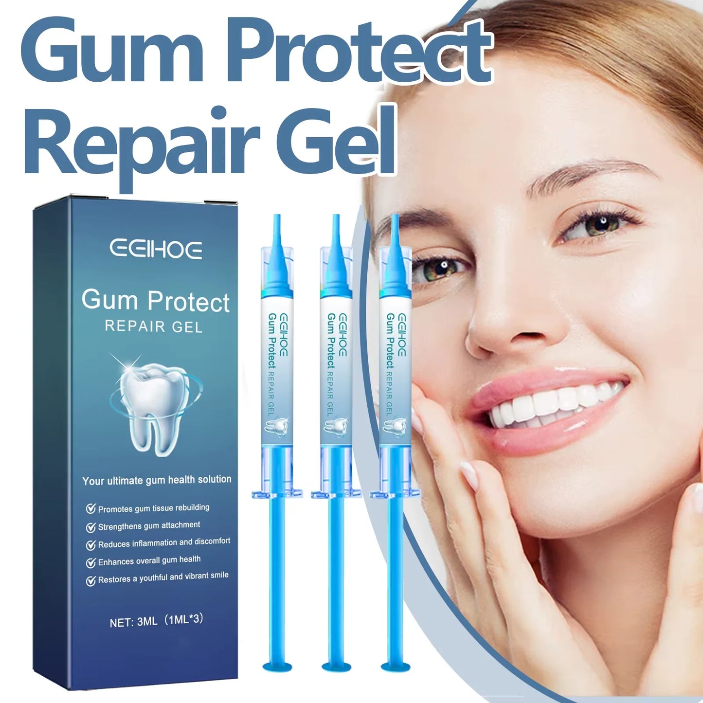 Fresh Breath & Teeth Cleaning Gel (3-Pack) — Gentle Daily Oral Care for a Brighter Smile