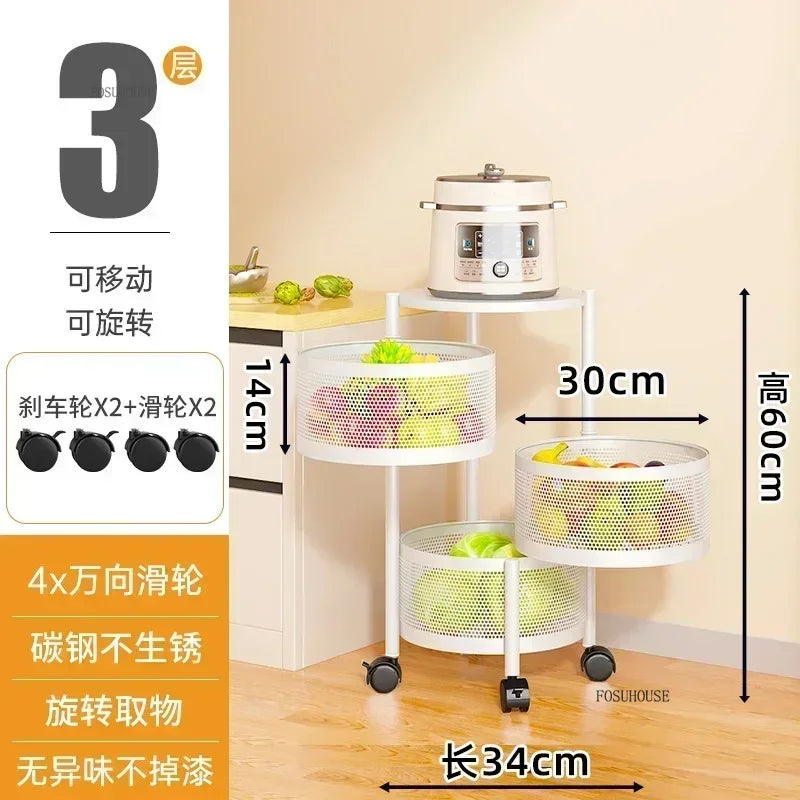 Rolling Kitchen Storage Cart with Wheels — Multi-Tier Organizer for Kitchen, Bathroom & Office