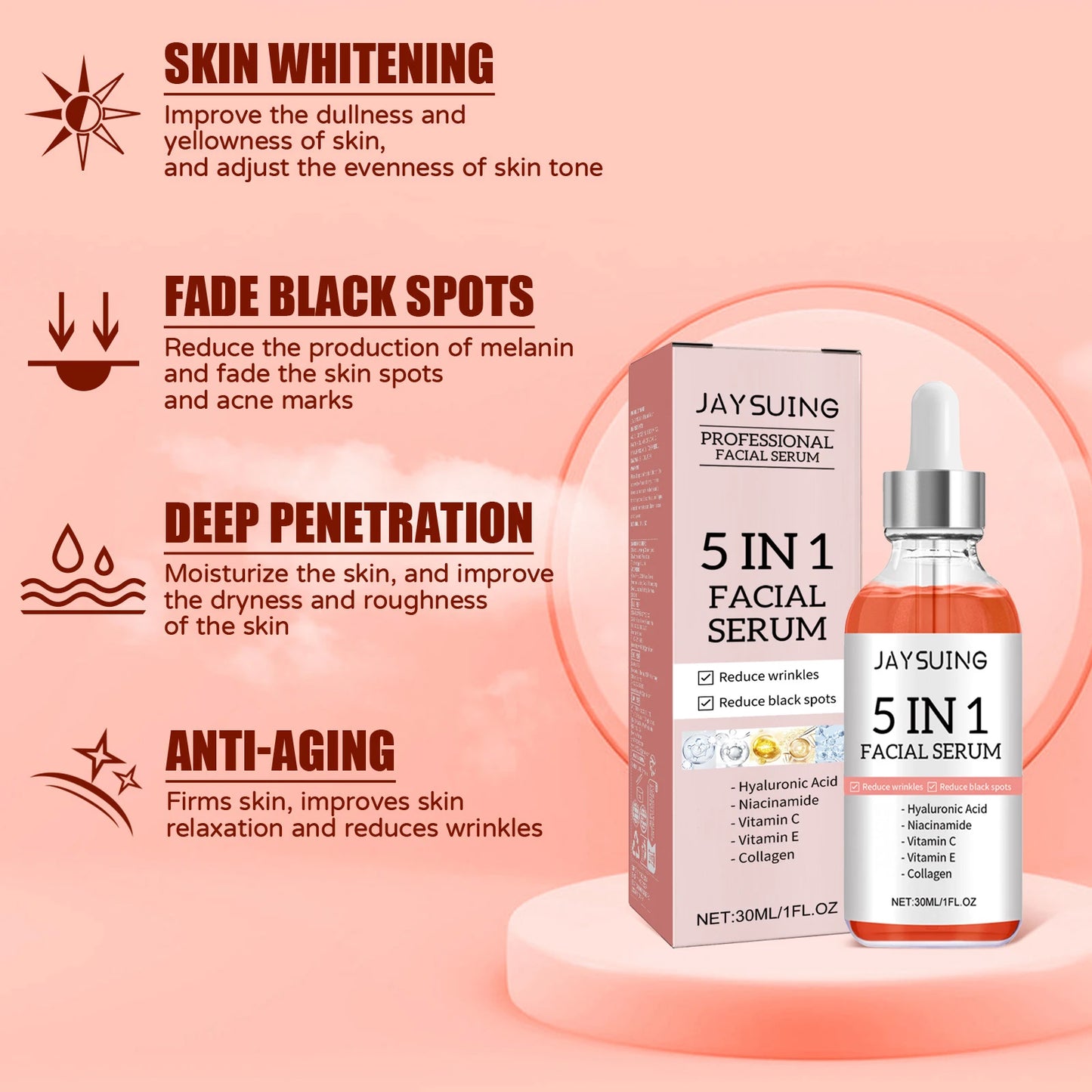 5-in-1 Firming Face Serum — Hydrating Serum for Fine Lines, Dullness & Uneven Tone
