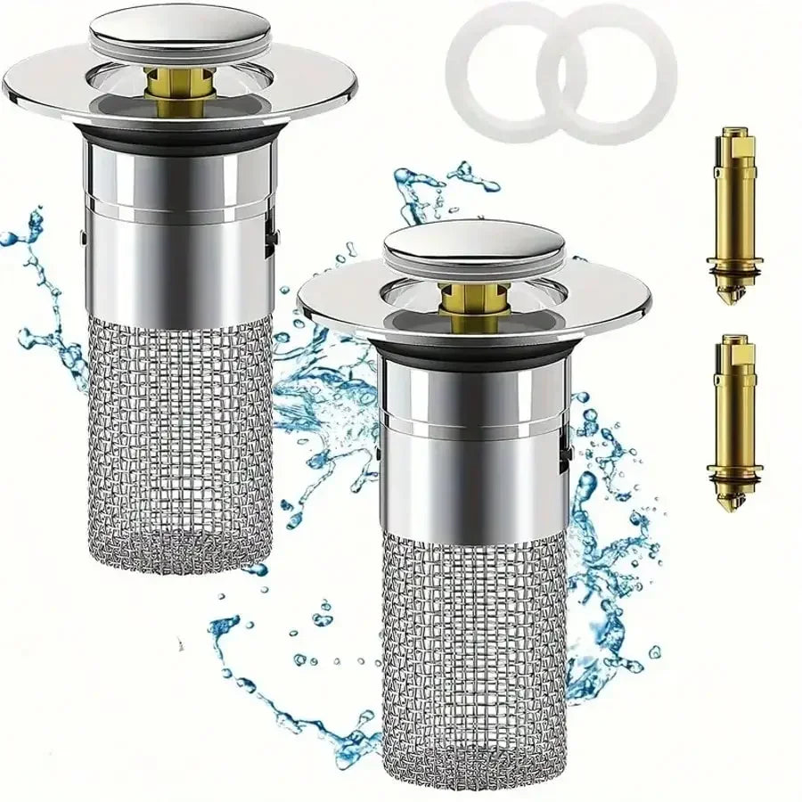 Easy-Clean Sink Drain Cover — Stainless Steel Strainer with Leak-Proof Silicone Seal