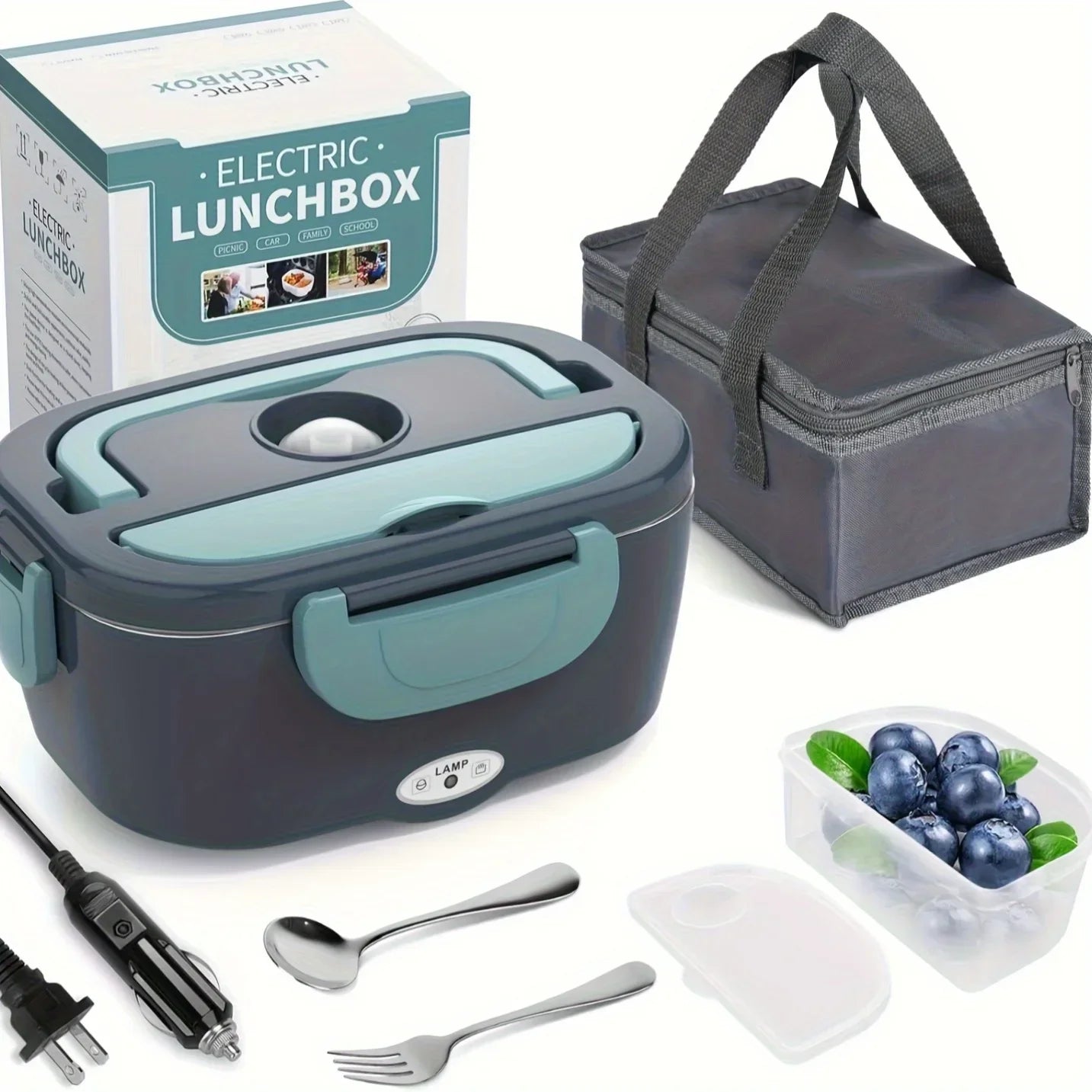 Electric Heated Lunch Box — 1.5L Portable 60W Food Warmer for Car & Office