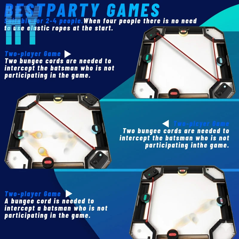 4-Player Tabletop Arcade Pinball Game — Clear Acrylic Party Game for All Ages