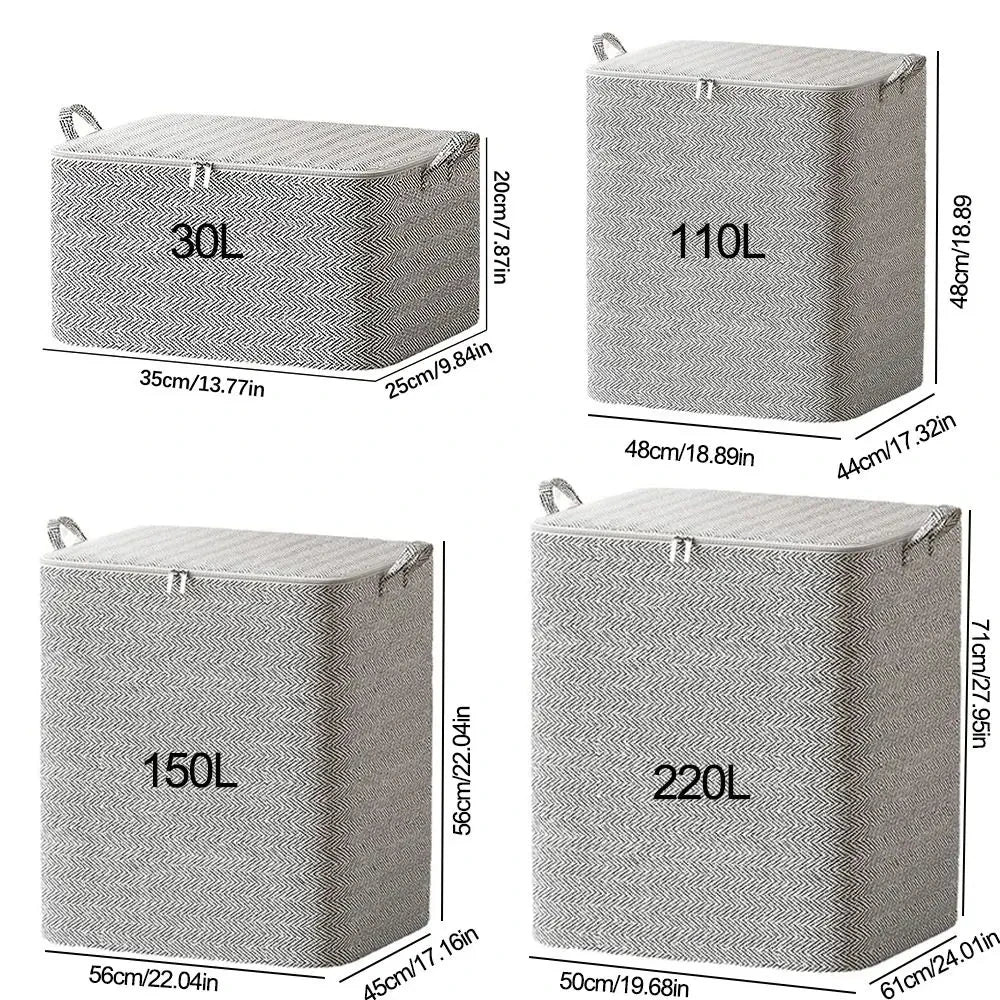 Foldable Closet Storage Bag with Zipper — Dust-Proof Quilt & Comforter Organizer Bin