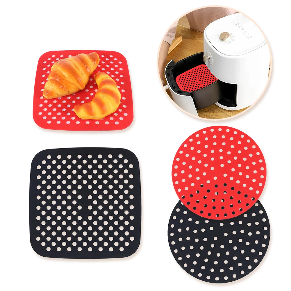 Reusable Silicone Air Fryer Liner — Non-Stick Baking Mat for Air Fryers