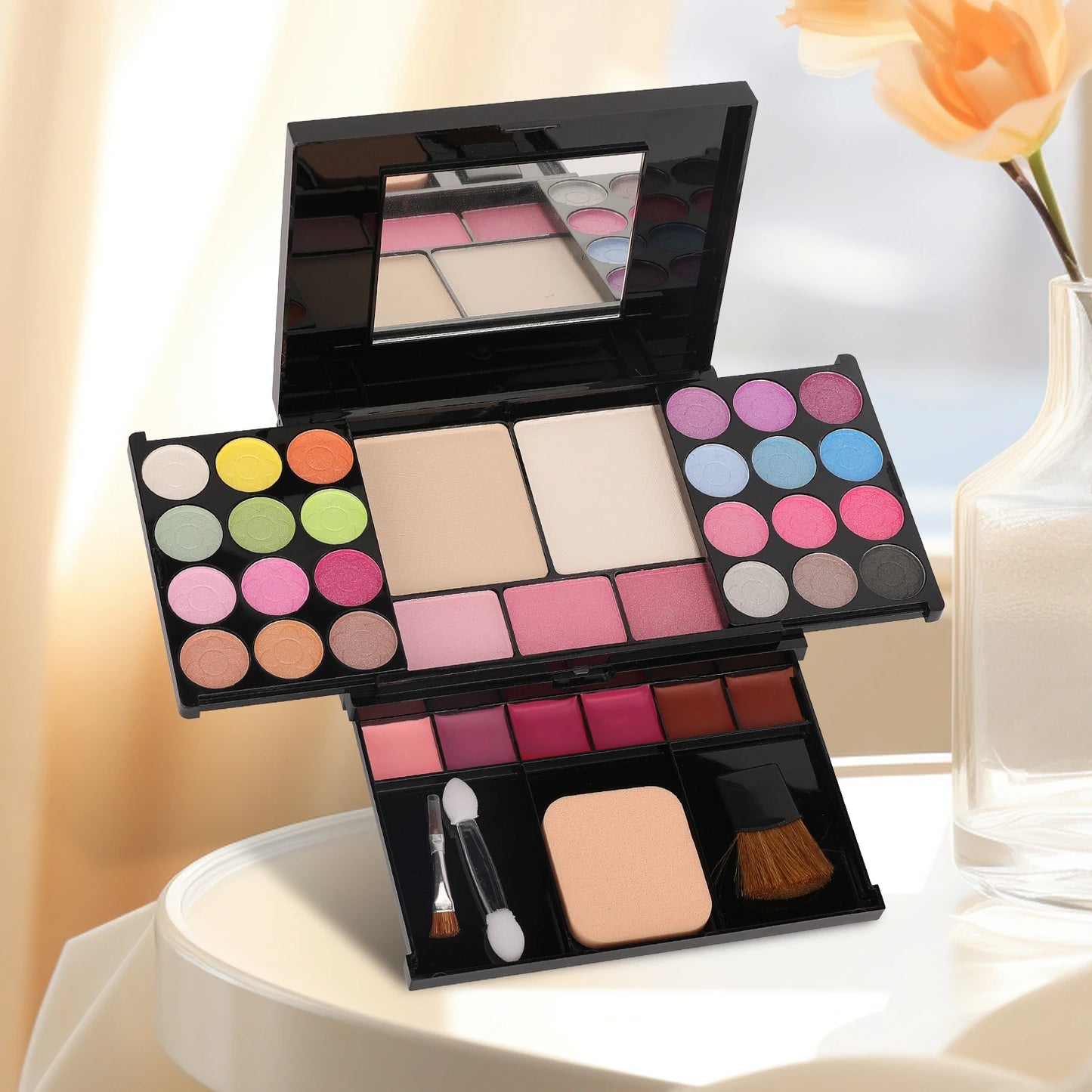 35-Color Pearl Eyeshadow Palette — Nude & Smoky Eye Makeup Set for Women