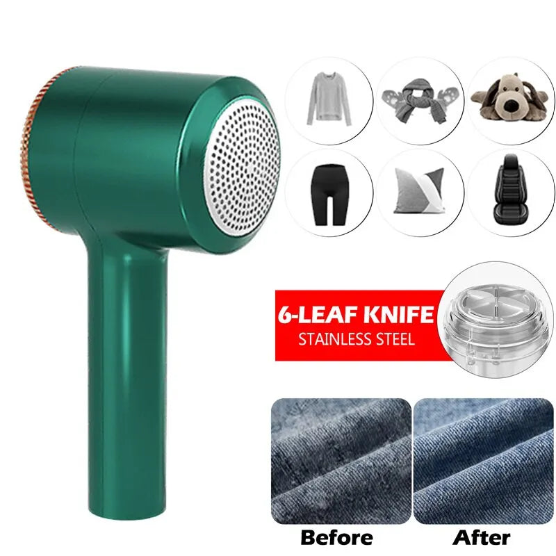 Electric Lint Remover & Fabric Shaver — USB Rechargeable Pill Remover for Clothes, Sweaters & Furniture