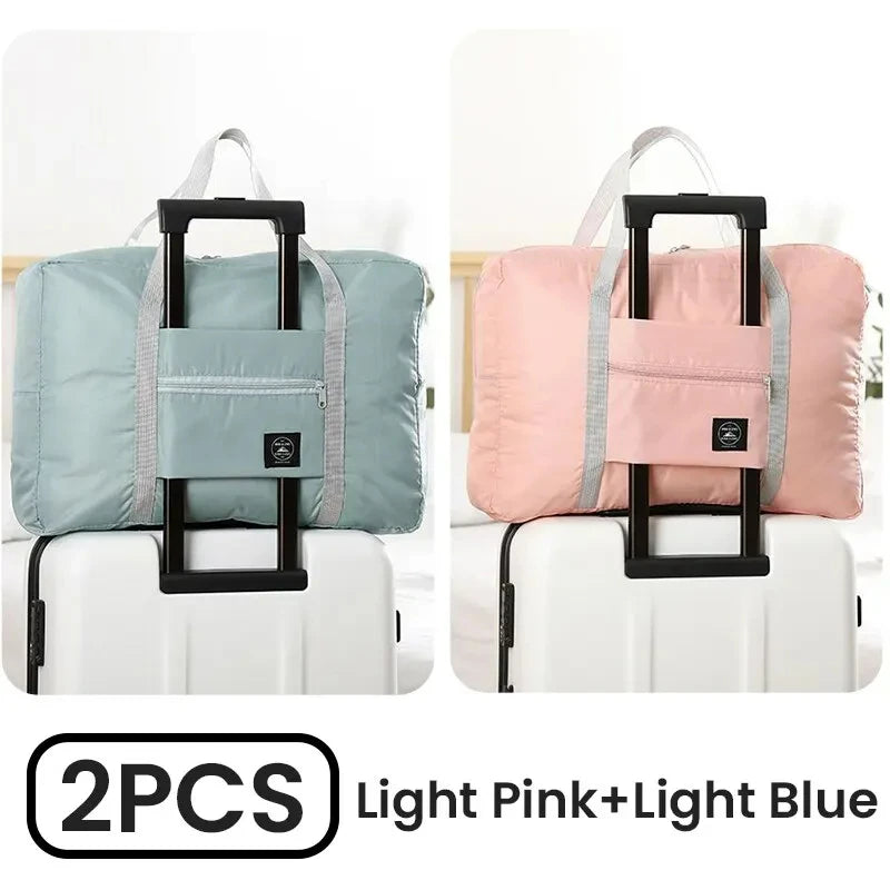 2-Pack Foldable Travel Duffel Bag — Carry On, Weekender & Gym Bag