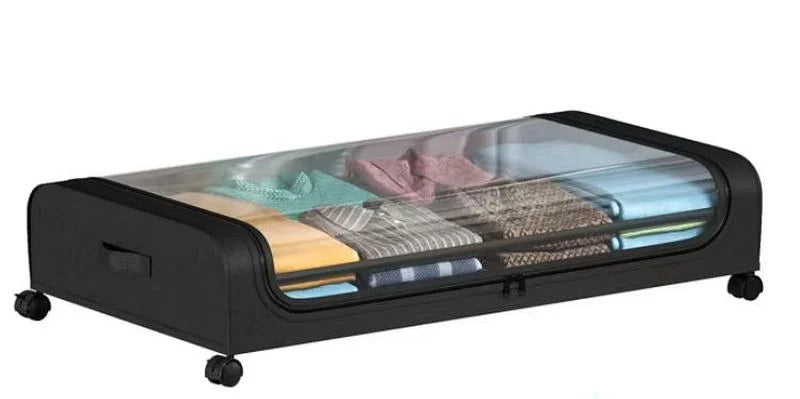 Under Bed Storage Box with Wheels — Dust-Proof Rolling Drawer Organizer