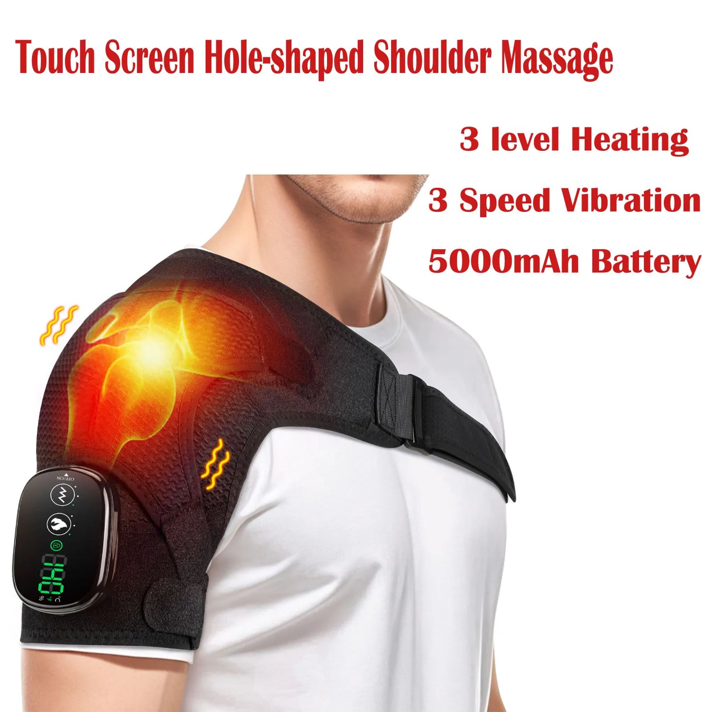 3-in-1 Heated Knee & Shoulder Massager Wrap — Vibration + Heat for Joint Pain Relief
