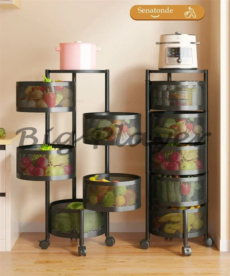 Rolling Kitchen Storage Cart with Wheels — Multi-Tier Organizer for Kitchen, Bathroom & Office