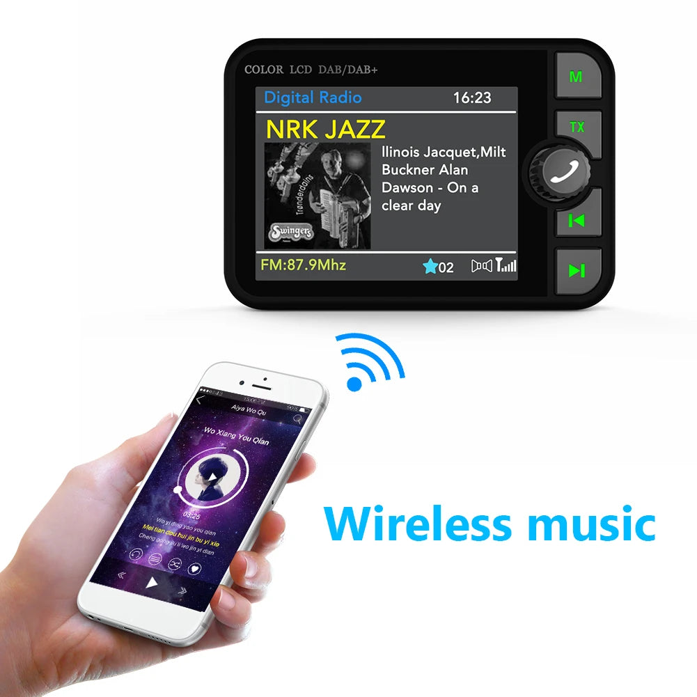 DAB+ Digital Radio Receiver for Car with LCD Screen