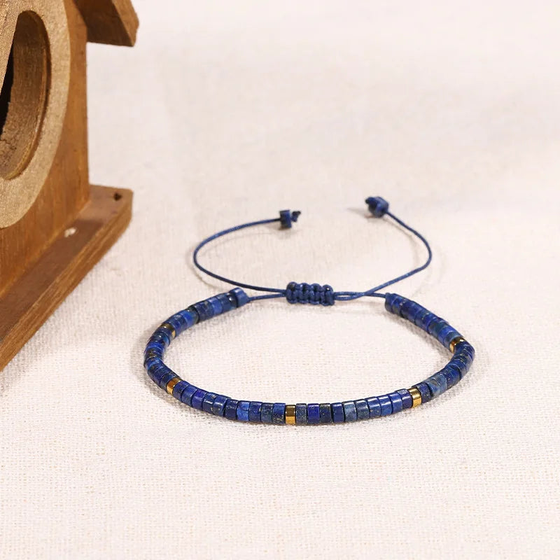 Natural Lapis Lazuli Stone Woven Bracelet
