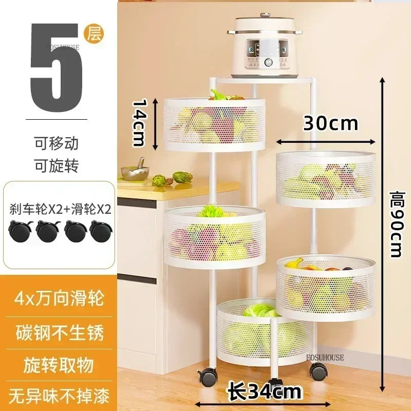 Rolling Kitchen Storage Cart with Wheels — Multi-Tier Organizer for Kitchen, Bathroom & Office