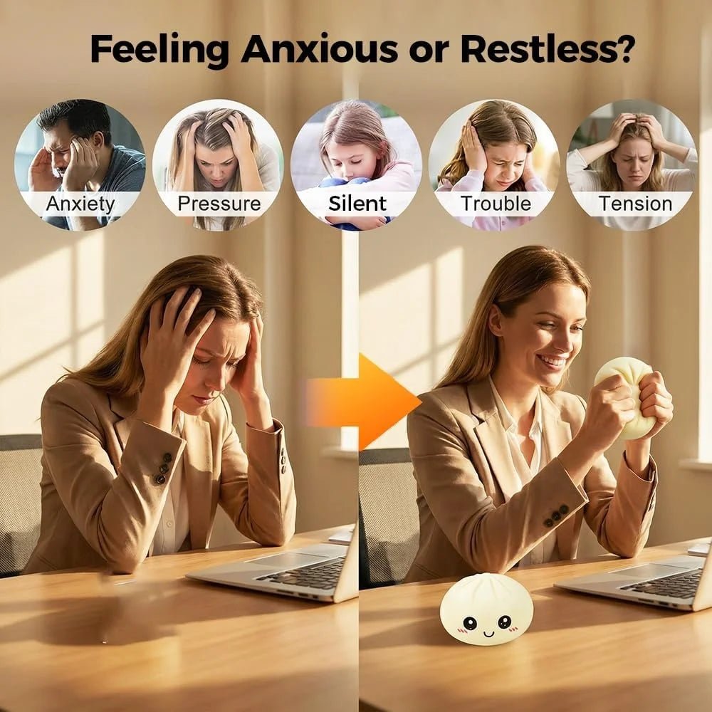 Squishy Dumpling Stress Ball Set — Colorful Sensory Squeeze Toy for Anxiety Relief