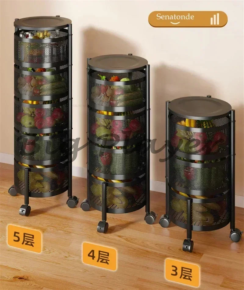 Rolling Kitchen Storage Cart with Wheels — Multi-Tier Organizer for Kitchen, Bathroom & Office