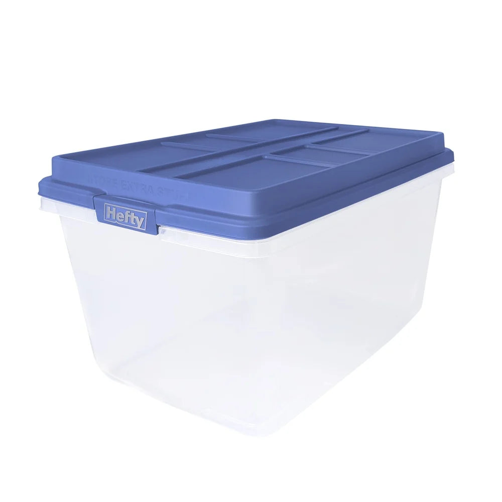 72-Quart Clear Stackable Storage Bin with Lid — Large Capacity Organizer for Garage & Home