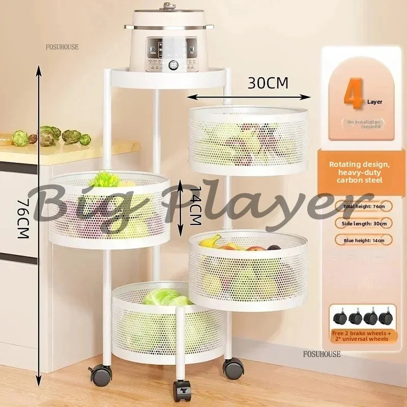 Rolling Kitchen Storage Cart with Wheels — Multi-Tier Organizer for Kitchen, Bathroom & Office