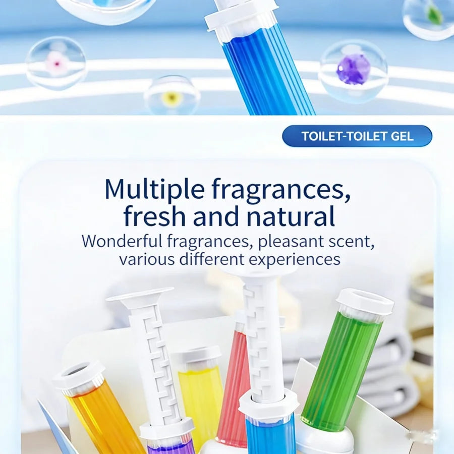 5PC Toilet Cleaning Gel Dual-Action Cleaner & Deodorizer, Antibacterial Formula, Easy to Use,