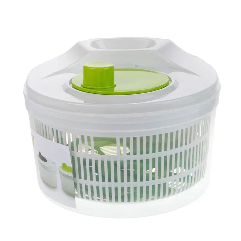 Salad Spinner & Lettuce Dryer — Quick-Crank Greens Washer with Storage Bowl