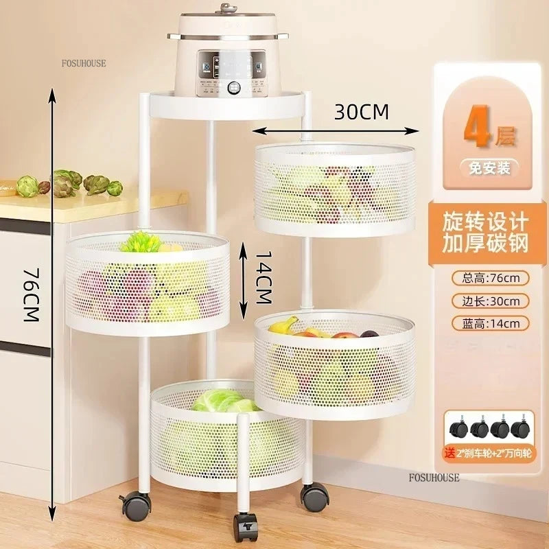 Rolling Kitchen Storage Cart with Wheels — Multi-Tier Organizer for Kitchen, Bathroom & Office
