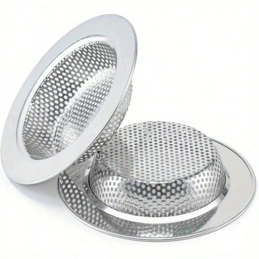 2-Pack Sink Strainers — Heavy-Duty Stainless Steel with Double-Layer Anti-Clog Design