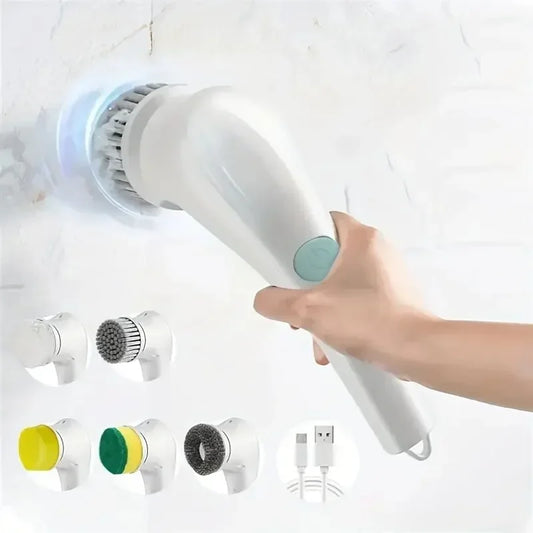 5-in-1 Electric Cleaning Brush — Multifunctional Bathroom & Kitchen Scrubber - Ontimebazaar