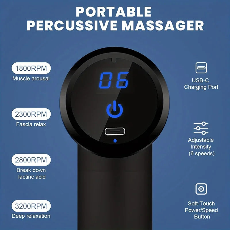 Portable Fascia Gun Massager — Electric Muscle Relaxation & Sports Recovery Tool