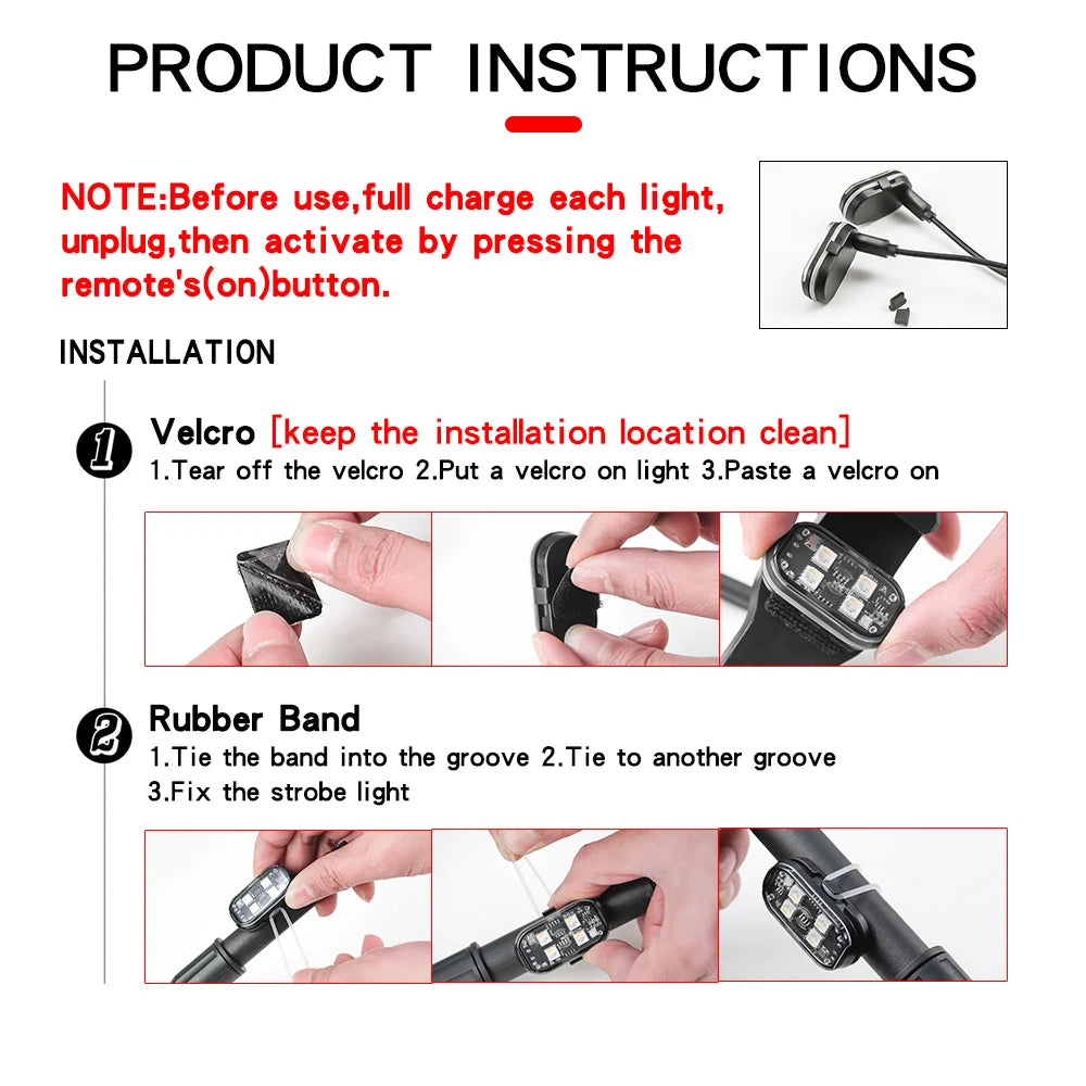 Wireless RGB LED Strobe Lights for Car — Rechargeable 8-Color Atmosphere & Warning Light