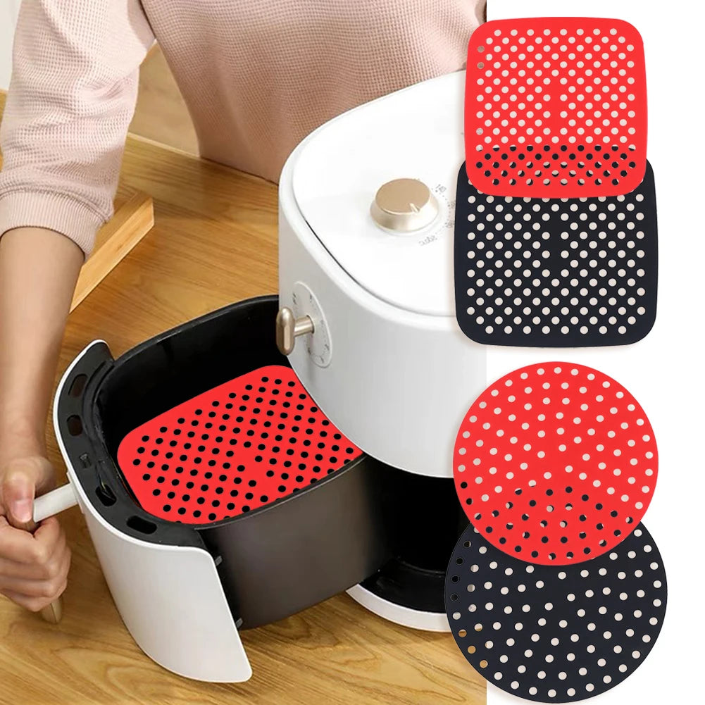 Reusable Silicone Air Fryer Liner — Non-Stick Baking Mat for Air Fryers