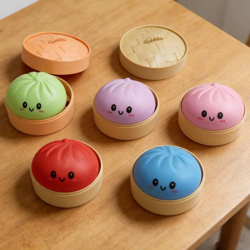 Squishy Dumpling Stress Ball Set — Colorful Sensory Squeeze Toy for Anxiety Relief