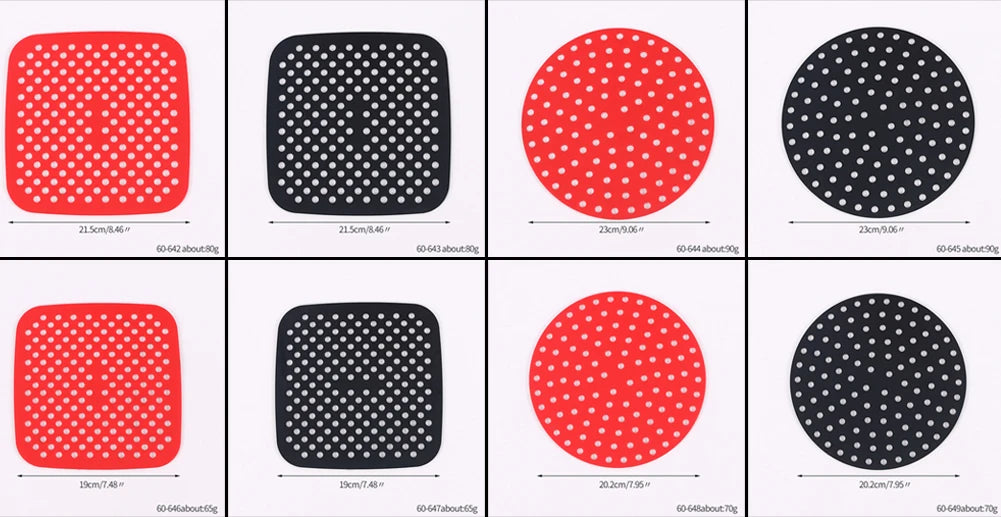 Reusable Silicone Air Fryer Liner — Non-Stick Baking Mat for Air Fryers