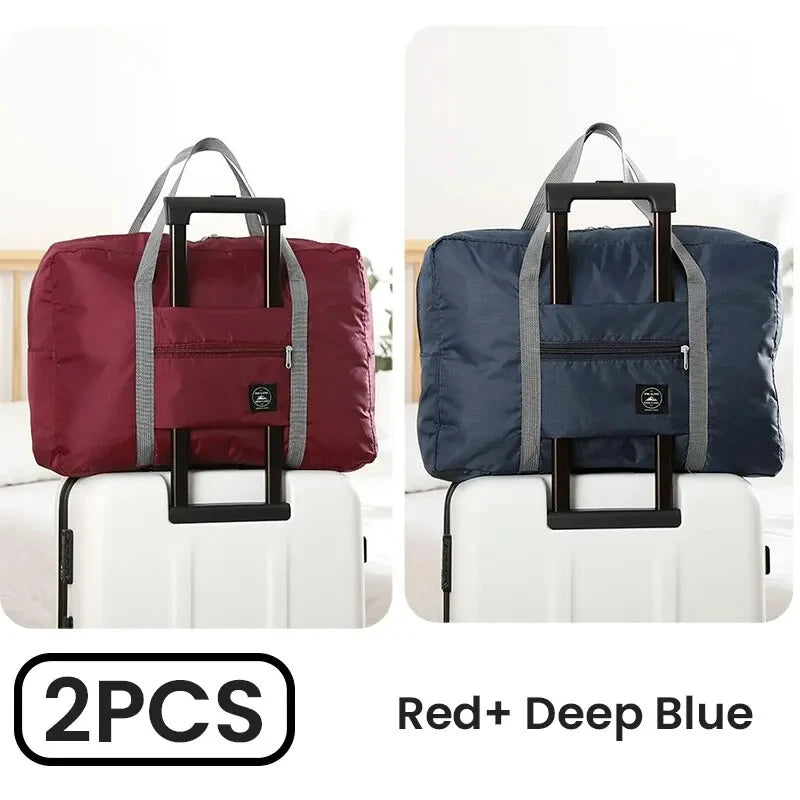 2-Pack Foldable Travel Duffel Bag — Carry On, Weekender & Gym Bag