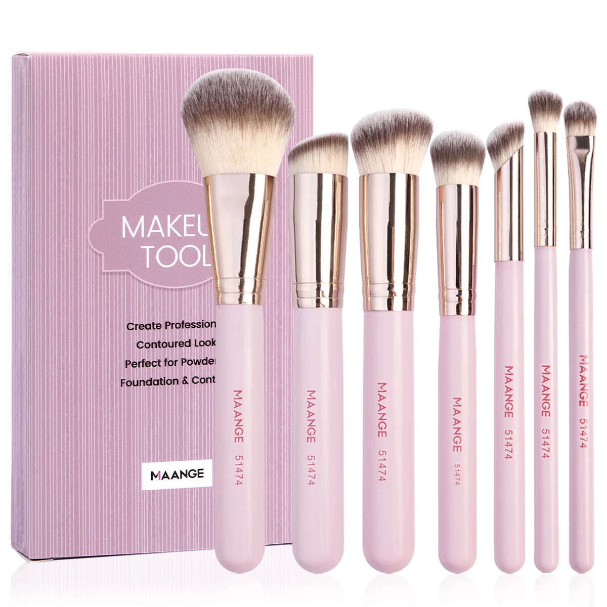 MAANGE 7-Piece Makeup Brush Set — Foundation, Concealer & Eyeshadow Brushes