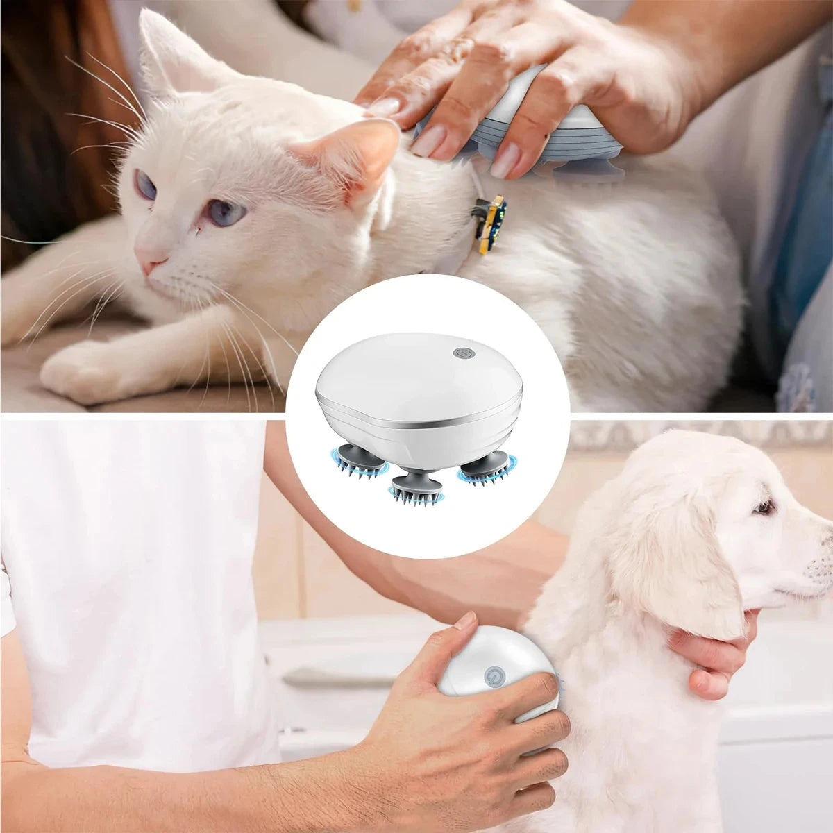 Electric Head & Scalp Massager with Red Light Therapy — Hair Growth & Stress Relief