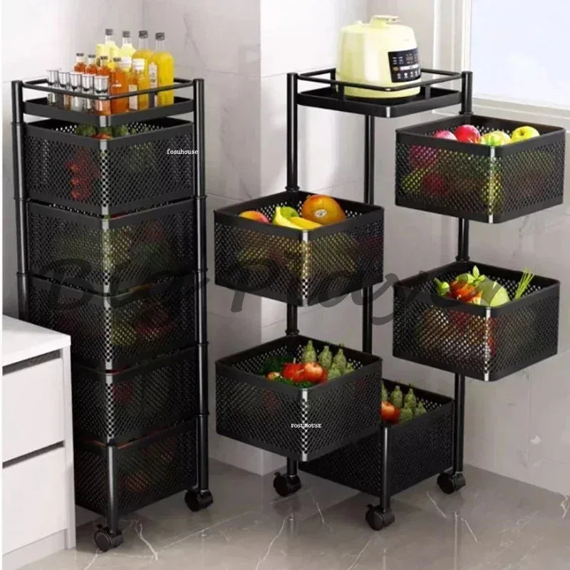 Rolling Kitchen Storage Cart with Wheels — Multi-Tier Organizer for Kitchen, Bathroom & Office