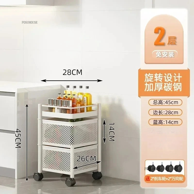 Rolling Kitchen Storage Cart with Wheels — Multi-Tier Organizer for Kitchen, Bathroom & Office