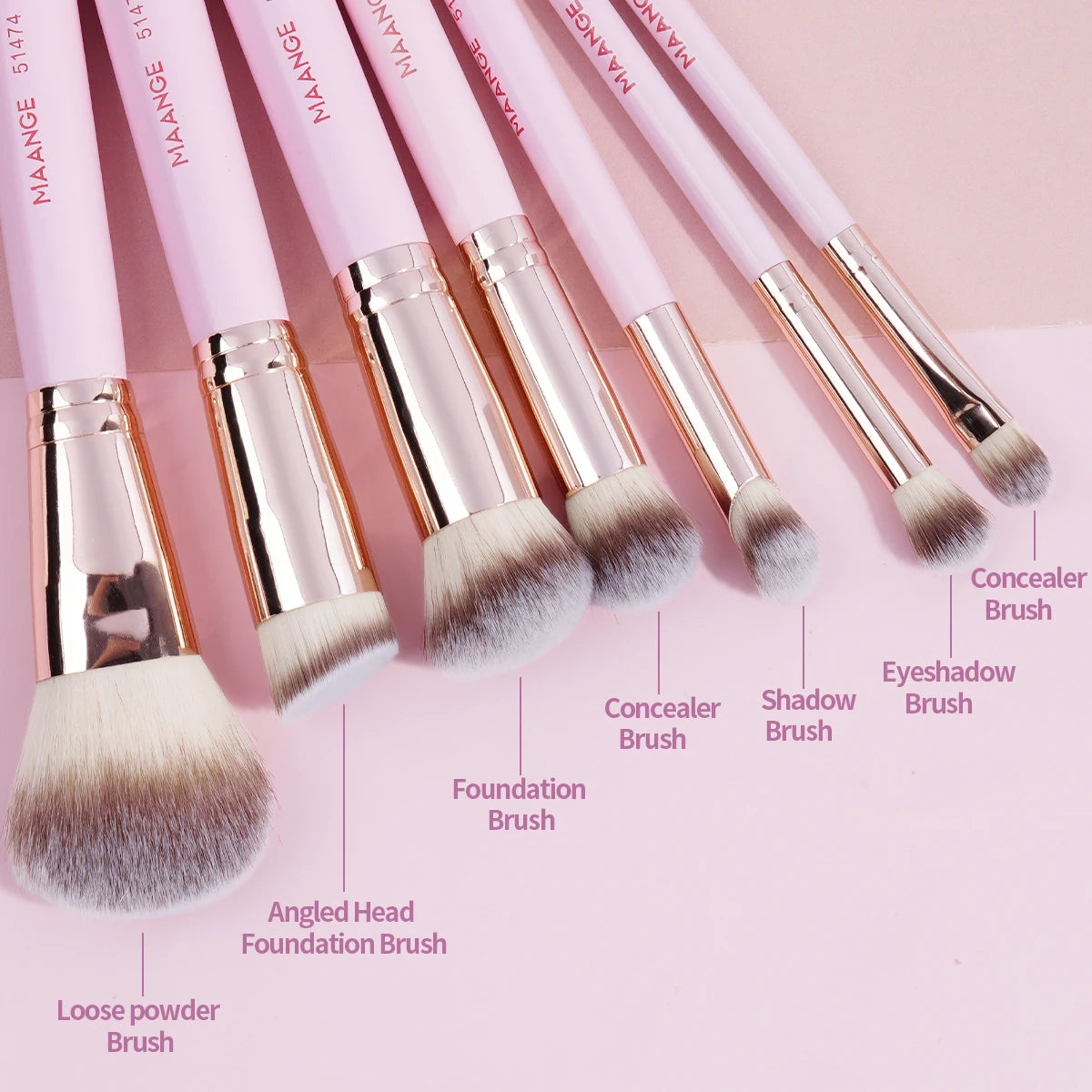 MAANGE 7-Piece Makeup Brush Set — Foundation, Concealer & Eyeshadow Brushes