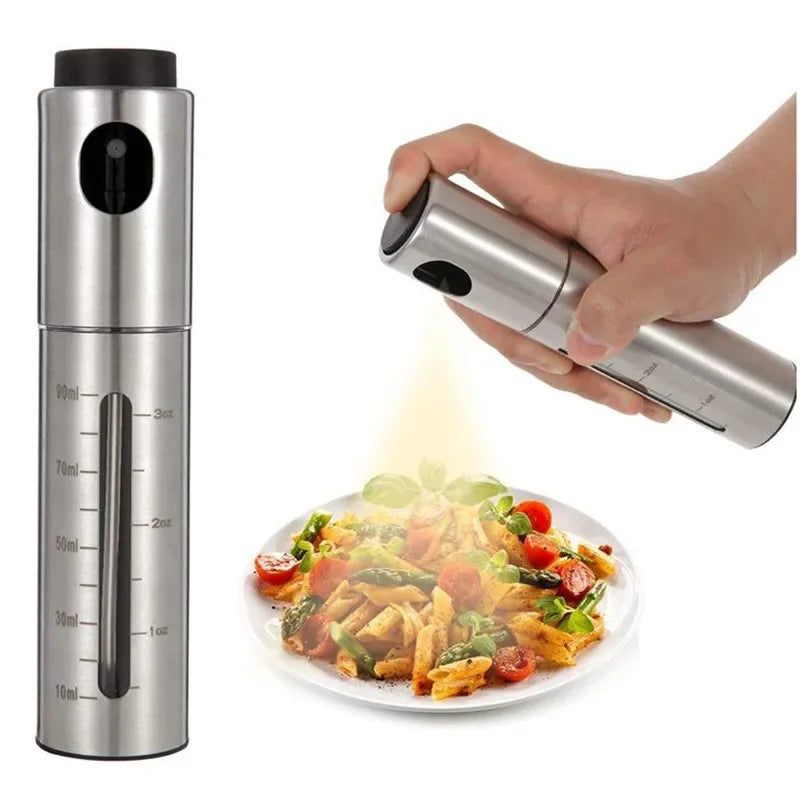 Stainless Steel Oil Mist Spray Bottle — Even Coating for BBQ, Air Fryer & Cooking