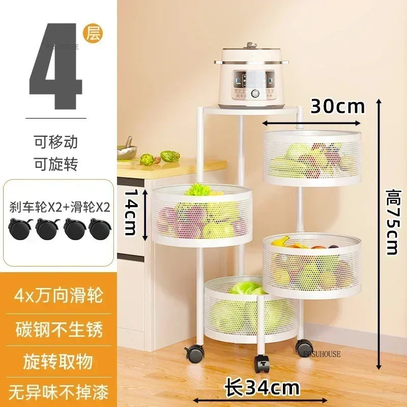 Rolling Kitchen Storage Cart with Wheels — Multi-Tier Organizer for Kitchen, Bathroom & Office