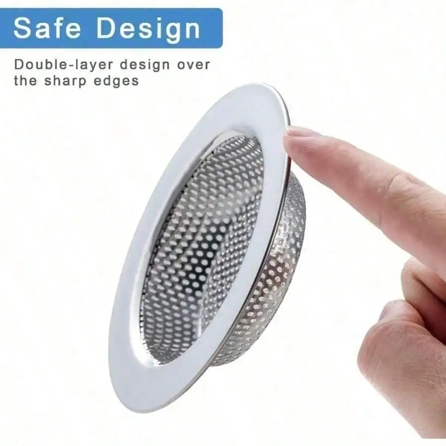 2-Pack Sink Strainers — Heavy-Duty Stainless Steel with Double-Layer Anti-Clog Design