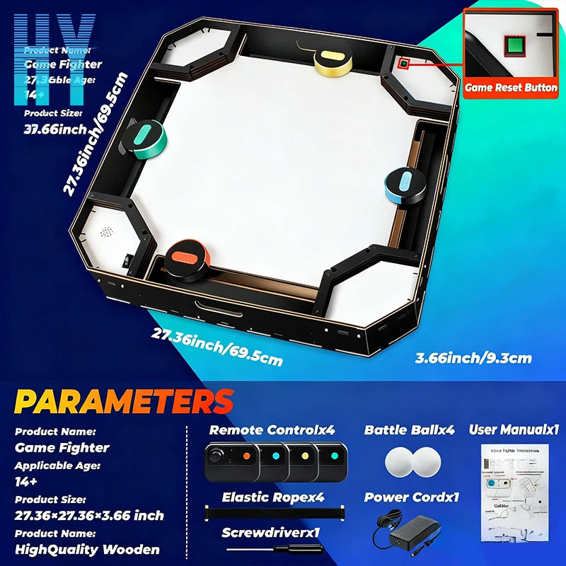 4-Player Tabletop Arcade Pinball Game — Clear Acrylic Party Game for All Ages