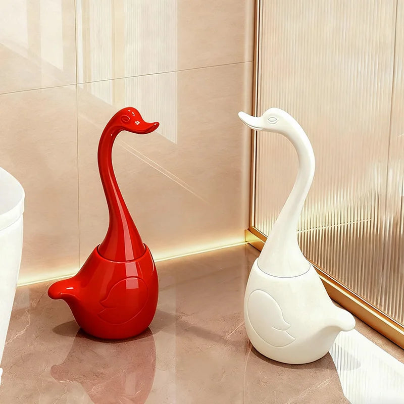 Creative Swan Toilet Brush Household Cleaning Toilet Base Long Handle Cleaning Brush Set Bathroom Decoration Supplies Gift